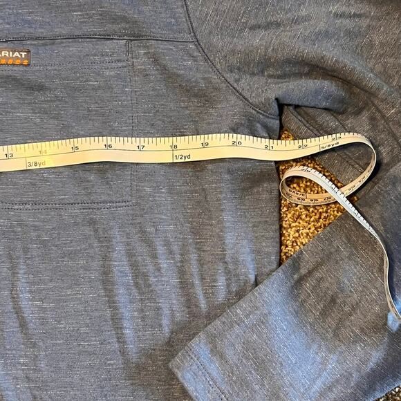 Ariat Women's Rebar Foundation 1/4 Zip Long Sleeve Shirt Blue  Size Large - Picture 4 of 8